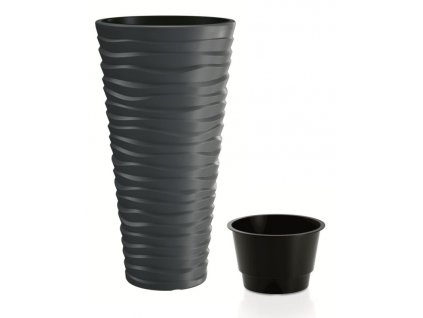 Květináč mrazuvzdorný SAND slim vysoký, pr. 30 cm - barva antracit