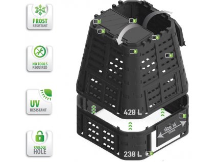 Zahradní kompostér MULTI 650 litrů - černý