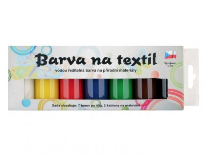 Barvy na textil světlý, sada, klasik 7x15 g + šablony