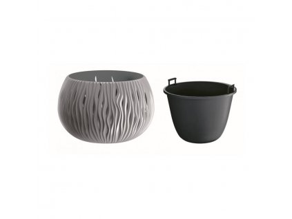 Květináč plastový SANDY BOWL průměr 37 cm - barva šedá 405U