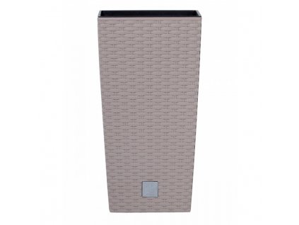 Květináč ratanový s vložkou vysoký Rato square - 17x17 cm objem 7,2 L - barva mocca