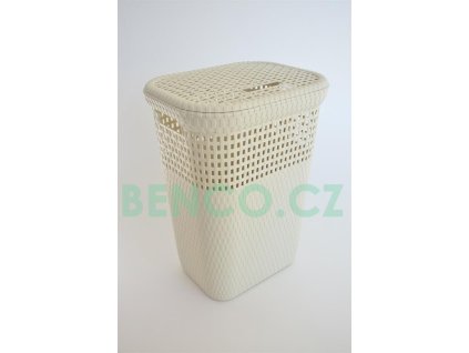 Koš na špinavé prádlo RATTAN 60 L - vanilka