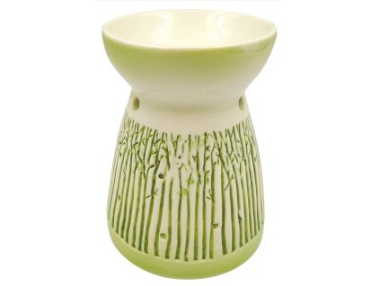 Aromalampa porcelánová se zeleným dekorem 11 cm