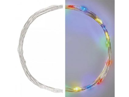 Osvětlení nano stříbrné 1,9m - 20 LED multicolor + časovač