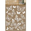 Samolepky na zeď bílí motýli s glitry 41x28 cm