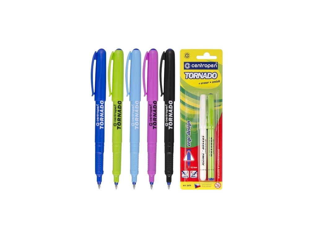 Pero guľôčkové CENTROPEN 2675/2 Tornado Original + zmizík, blister