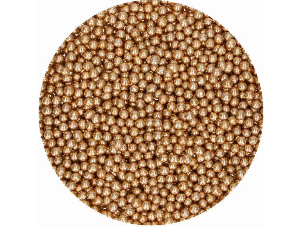 Cukrový posyp perly FunCakes malé vintage zlaté 80 g