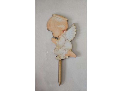 Drevený zápich anjelik modlitba