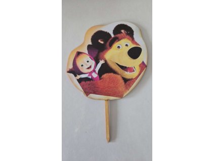 Drevený zápich Máša a medveď