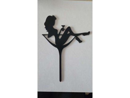 Drevený zápich žena v pohári