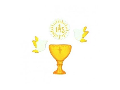 Cukrová dekorácia prijímanie kalich