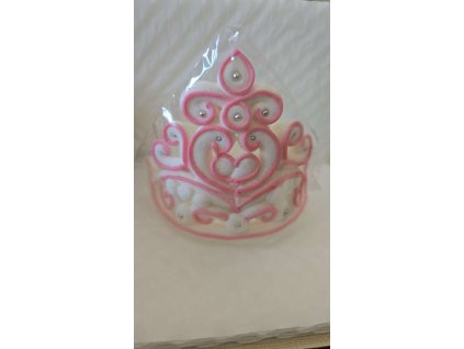 Cukrová dekorácia korunka ružová