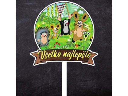 Zápich plastový Všetko najlepšie + krtko