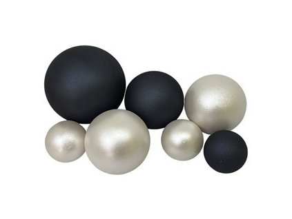 Čokoládové gule čierne+perleťové/7ks