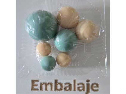 Čokoládové gule mint+beige/7ks