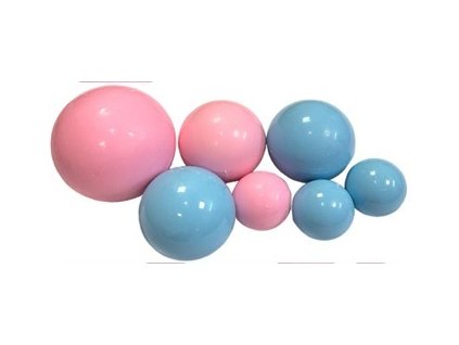 Čokoládové gule ružové+modré/7ks