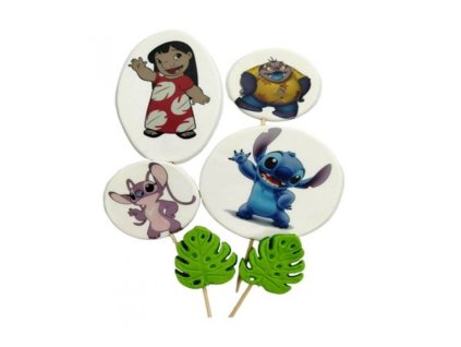 Cukrová dekorácia Lilo & Stitch set zápichov
