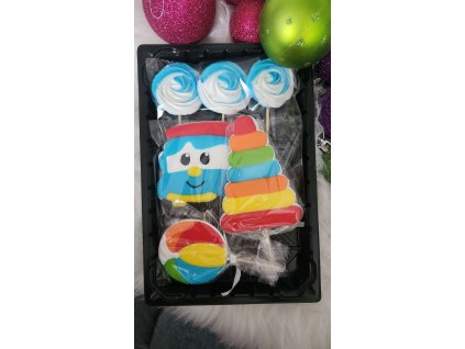 Set cukrových dekorácií autíčko a lízanky