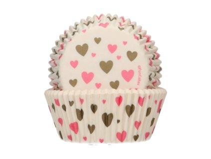 Cukrárenske košíčky 50x32mm 48ks Srdcia