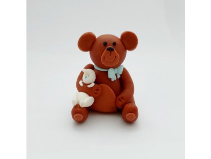 Cukrová dekorácia medvedík so zajačikom (Variant Modrý)