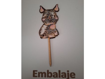 Drevený zápich Nosorožec (malovaný)