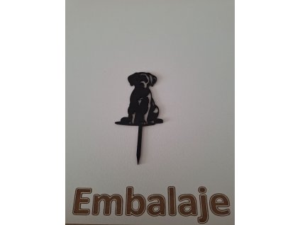 Drevený zápich Pes čierny