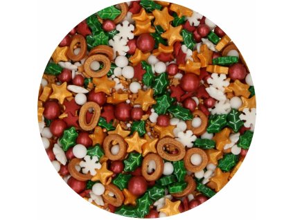 Cukrový posyp FunCakes 3D Sprinkle Medley Mistletoe Kisses 70 g
