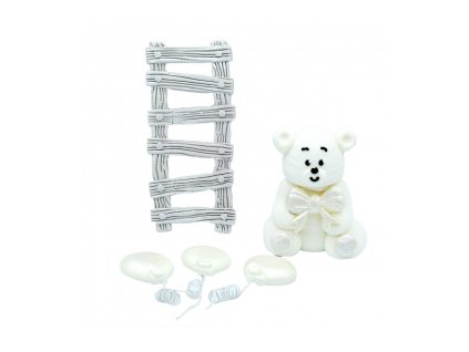 Cukrová dekorácia macko s rebríkom