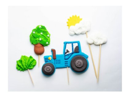 Cukrová dekorácia traktor sada zápichov