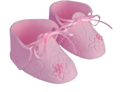 Cukrová dekorácia topánočky ružové