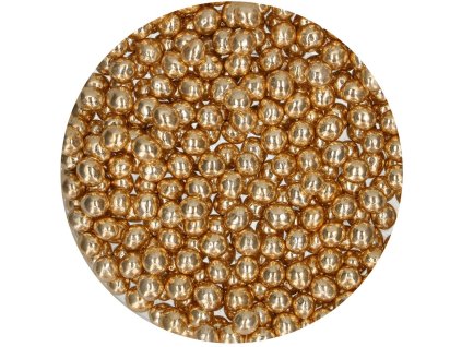 Čokoládový posyp FunCakes perly metalic gold 60g