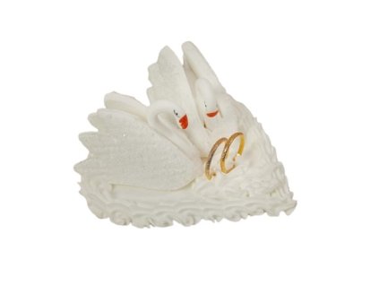 Cukrová dekorácia labute v srdci