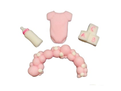 Cukrová dekorácia novorodenec SET (Variant Ružová)