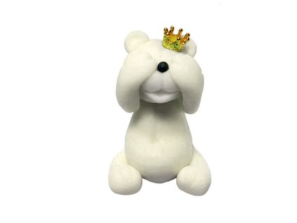 Cukrová dekorácia medvedík s korunkou (Variant Ecru)