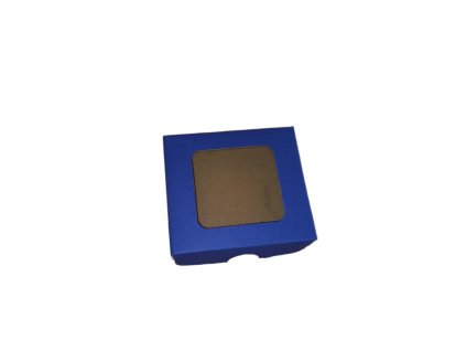 Krabica s okienkom 9x9x2,5cm FAREBNÁ (Variant pár Modrá)