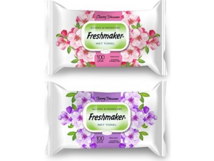 Vlhčené obrúsky FRESHMAKER Apple&Cherry 100ks