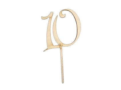 Drevený zápich do torty - číslo 10