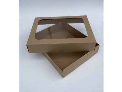 Krabica s okienkom 25x20x5cm (Variant pár Hnedá)