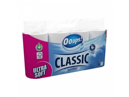Toaletný papier 3-vrstvový OOOPS! Classic Sensitive 8ks