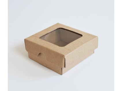 Krabica s okienkom 9x9x4cm (Variant pár Hnedá)