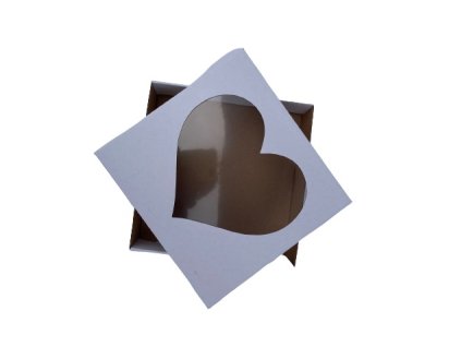 Krabica s okienkom 20x20x5cm SRDCE (Variant pár Biela)