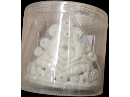 Cukrová dekorácia korunka biela