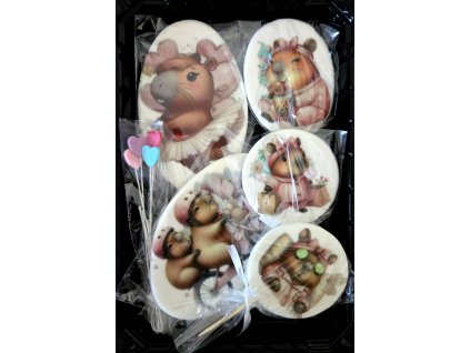 Set cukrových dekorácií Kapybara girl