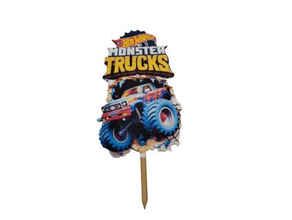 Drevený zápich Monster Trucks (modré auto)