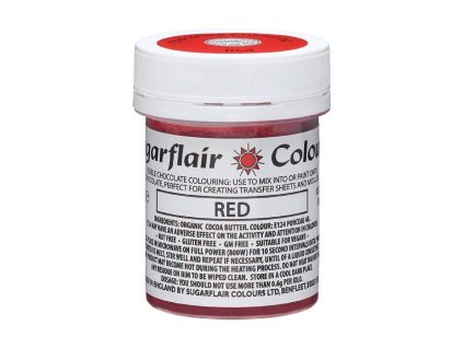 Farba Sugarflair na čokoládu 35g červená