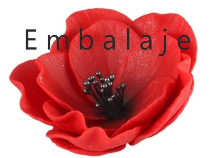 Cukrová dekorácia kvet Eustoma červená 8cm