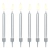 Sviečky narodeninové strieborné 6cm/6ks