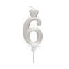 Sviečka číslovka (v krabičke) strieborná (Variant "0" kus)