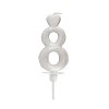 Sviečka číslovka (v krabičke) strieborná (Variant "0" kus)