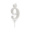 Sviečka číslovka (v krabičke) strieborná (Variant "0" kus)